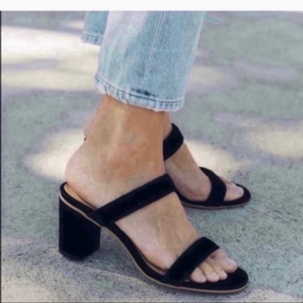 Soludos Black Heeled Sandals